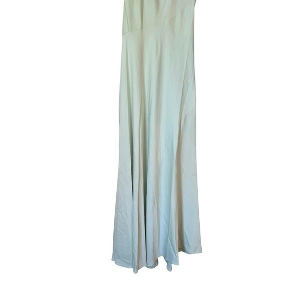 ALC NWT Sara Gown Maxi Dress Halter Mint Green Sz 6 Open Back Formal Satin $595 - Picture 5 of 12